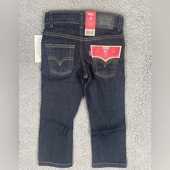 Levi’s 511 Slim Fit Flex Toddler Jeans Denim Pants Boys Adjustable Waist New - Picture 2 of 5